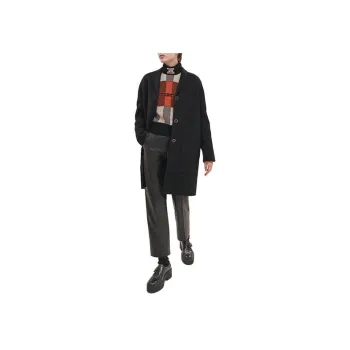 HERMES Velvet feel Coat Women's Black