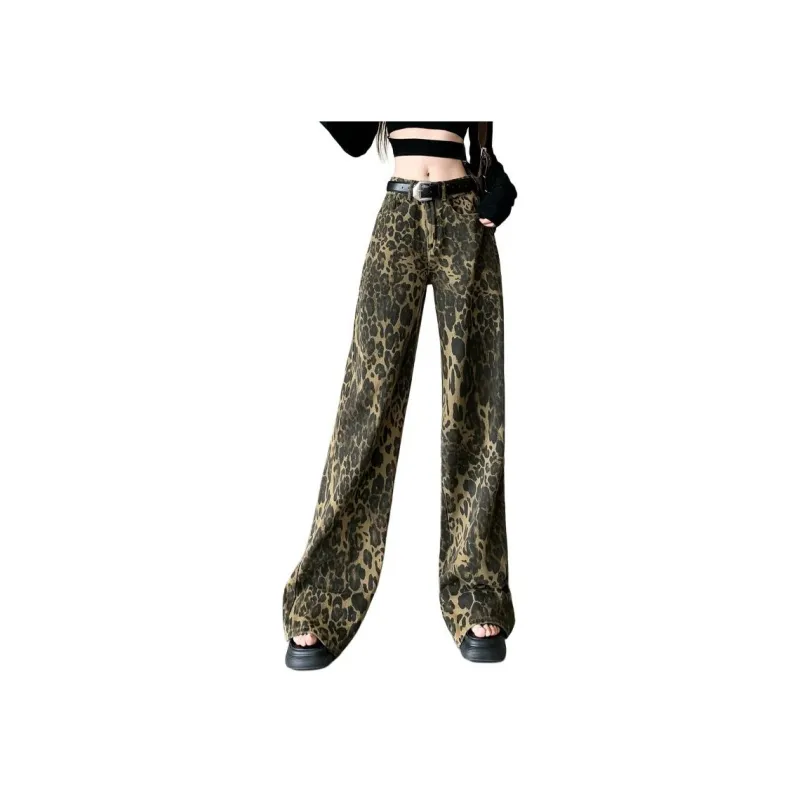 IJRJ Jeans Unisex Leopard Print-4