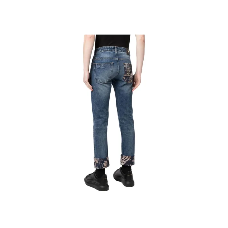VERSACE JEANS COUTURE Floral print Cropped Jeans-1