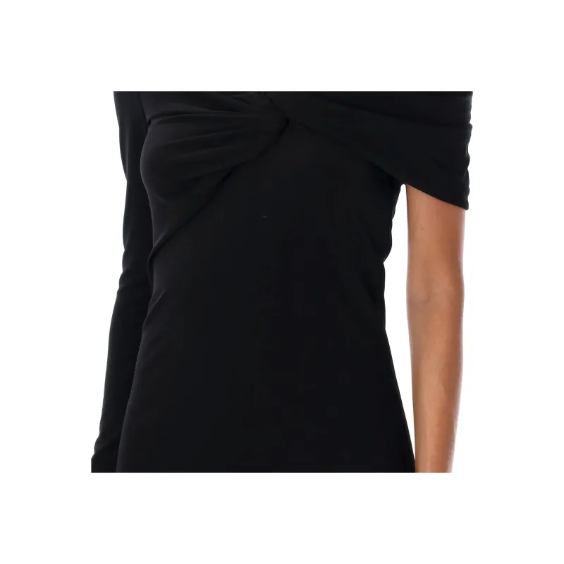 SAINT LAURENT Ruched One Sleeved Mini Dress-3