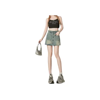 Enhanced Denim Short Skirts Women's Light Blue