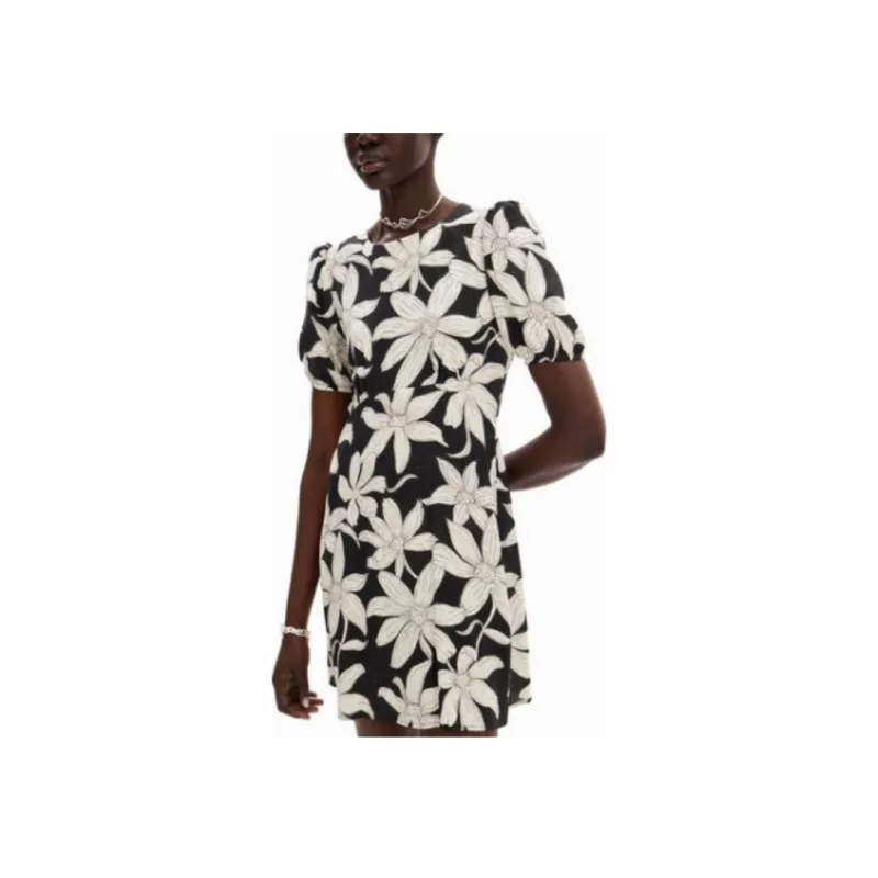 Desigual Short Sleeved Dress Women's Black-5
