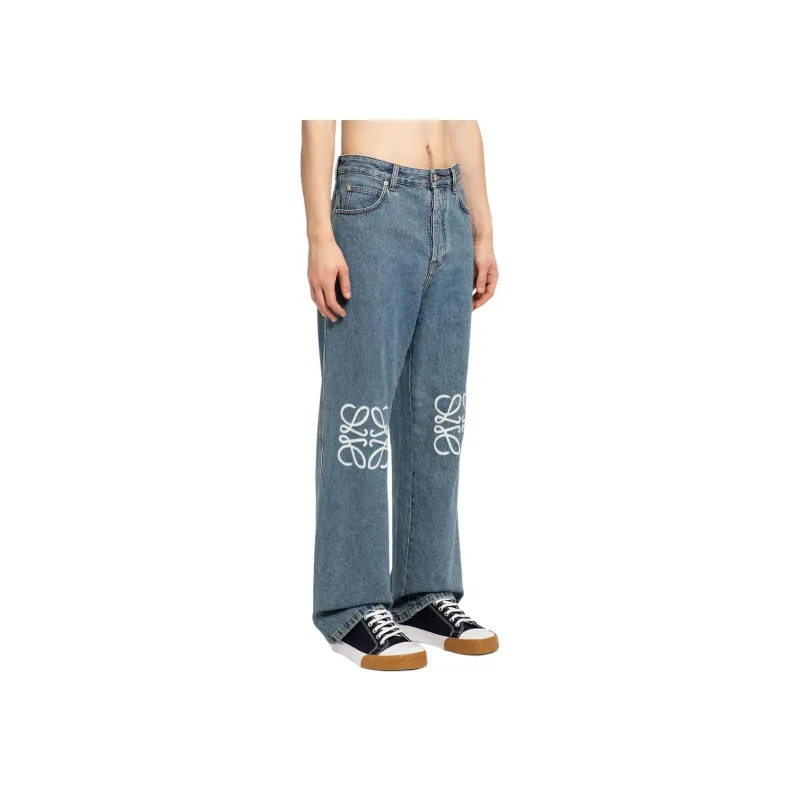LOEWE Anagram Mid rise Straight Jeans-2