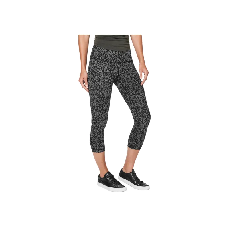 Lululemon Wunder Under Athletic Trousers Women's Black White-0