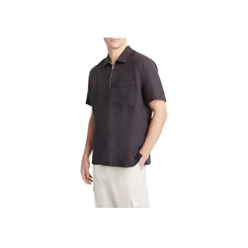VINCE Polo Shirt Men's Washed Black-2