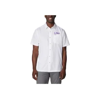 Columbia Men's Collegiate PFG Slack Tide™ Camp Shirt - LSU Shirt Men's White