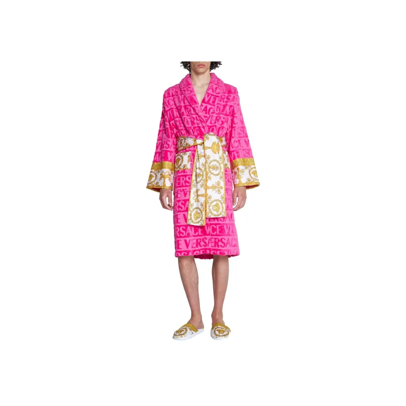 VERSACE Baroque Printed Belted Waist Robe-2