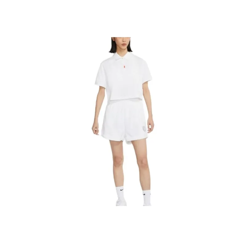 Nike SS22 Women's Collared Short Sleeve Polo Shirt White-2