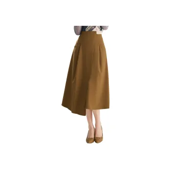 SMEN Casual Long Skirts Women's Coffee