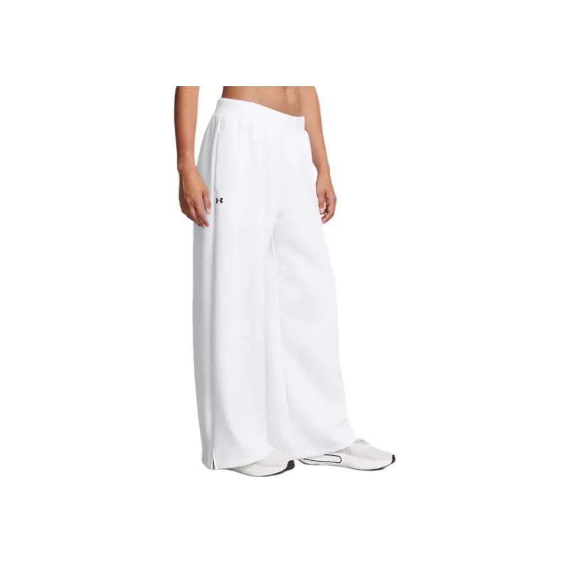 Under Armour Unstoppable Fleece Wide Leg Pants Knitted Sports Pants Women's White-2