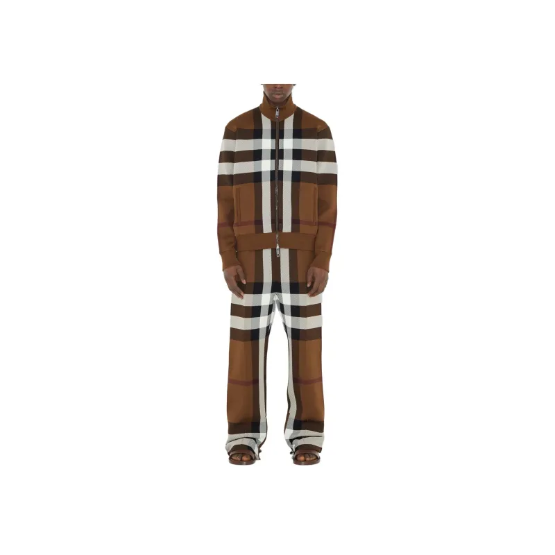 Burberry Men Check-print Track Pants Brown-1