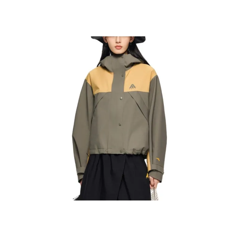 Anta Variety Training Collection Breathable Windbreaker Jacket Women's Autumn Beauty Yellow/Deep Green-0