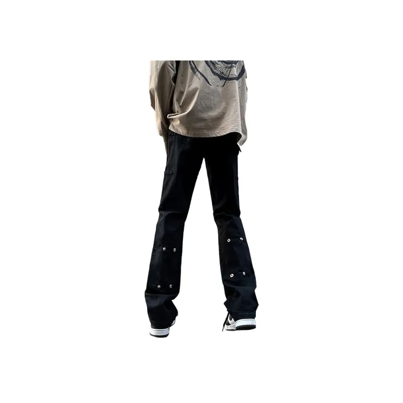 PANDA ADEVIL Summer Luxury Streetwear Black Jeans Unisex-0