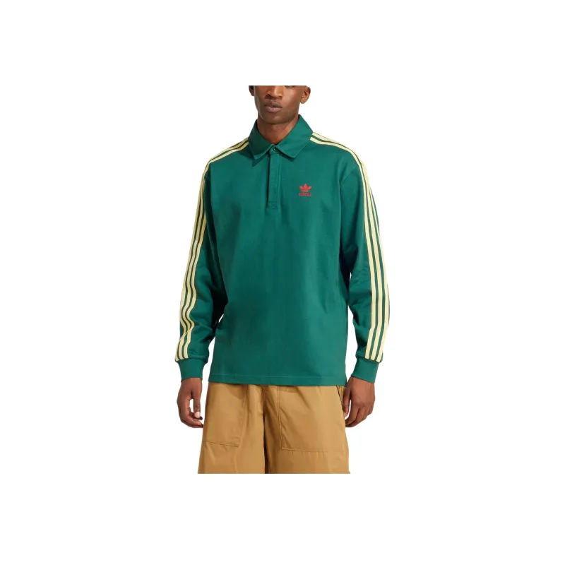 Adidas Originals ADICOLOR Polo Shirt Men's Preppy Green/Chimpanzee Red/Pink Yellow-1