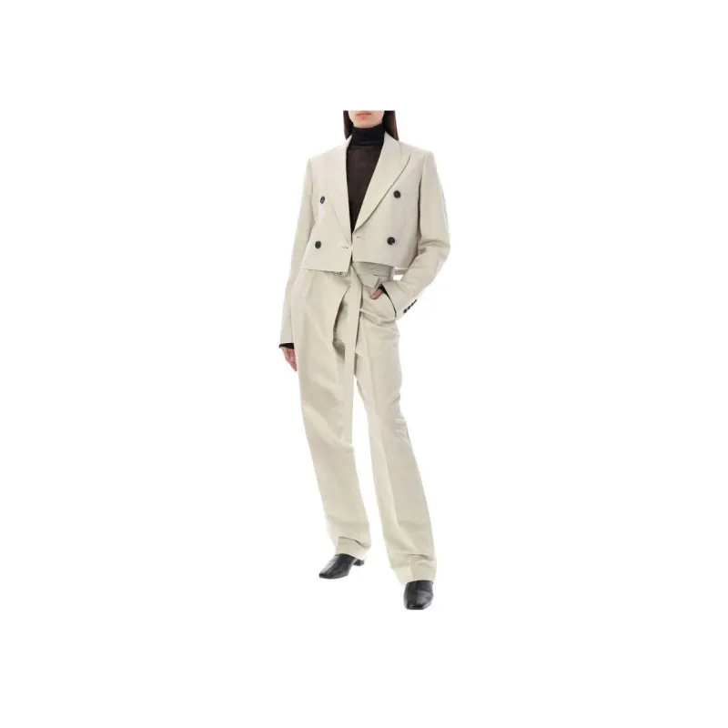 Helmut Lang Casual Pants Women's Linen Beige-1