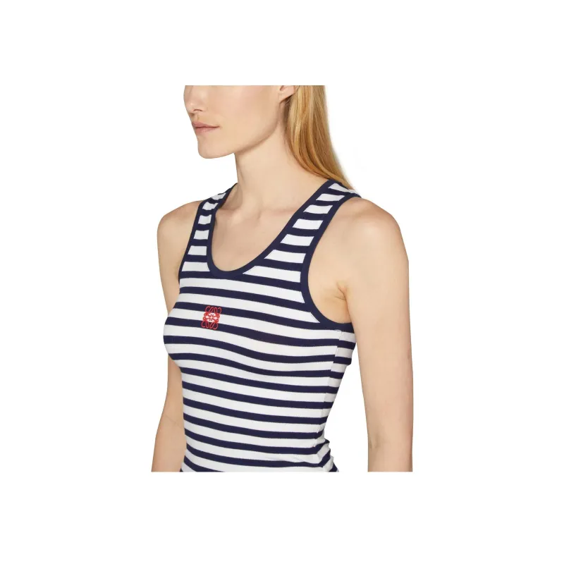 LOEWE Anagram Tank Top 'White/Navy'-4