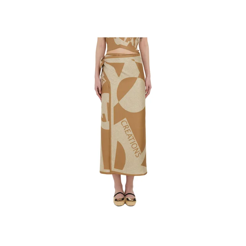 FERRAGAMO FW25 Casual Long Skirt Women's Ranger Hunter Green-2