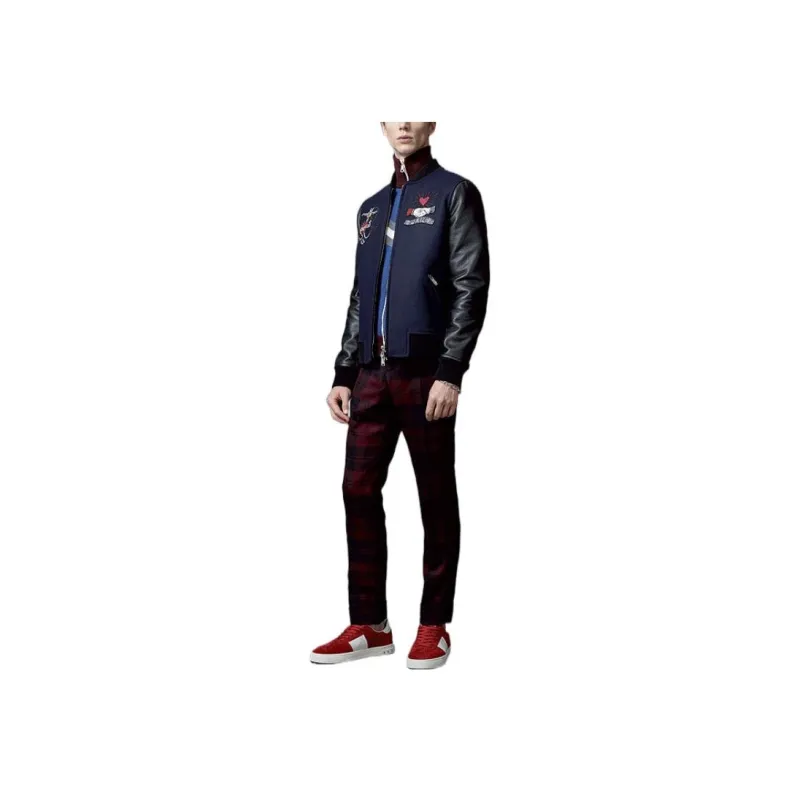 Valentino Graphic Patch Zip Up Varsity Jacket-1