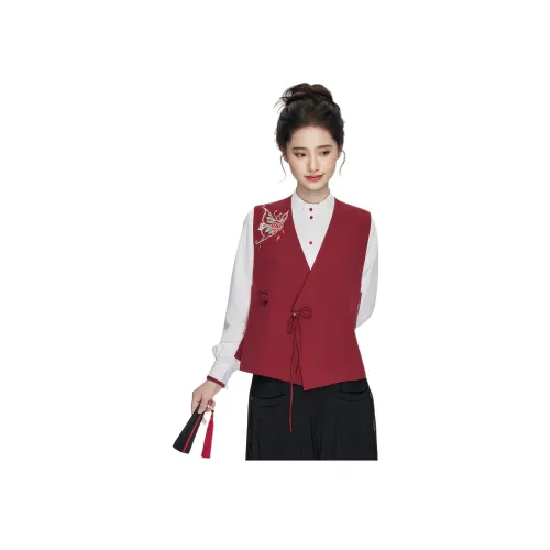 XINGHEHANGE 레드 여성 조끼