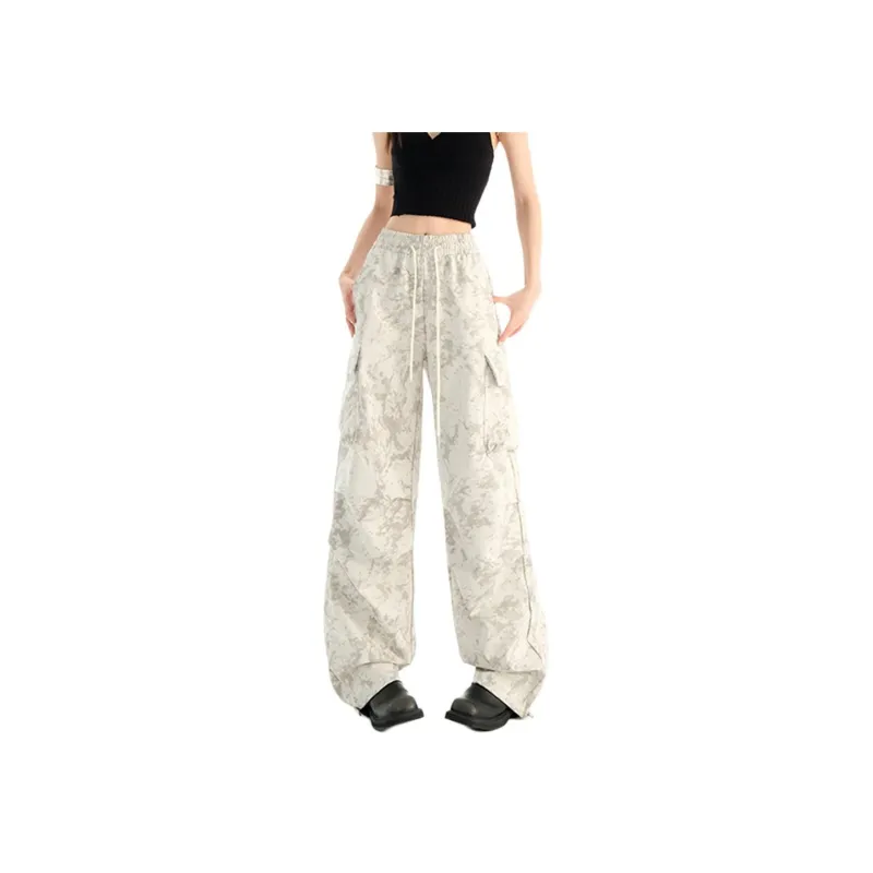 NHZN Casual Pants Unisex Tie Dye White-0