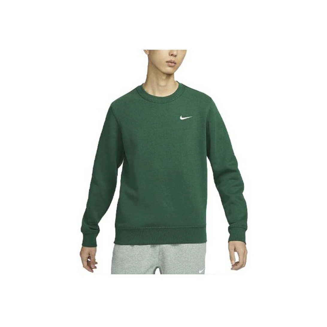 Nike Club Fleece Logo CrewNeck Sweatshirt Green - POIZON