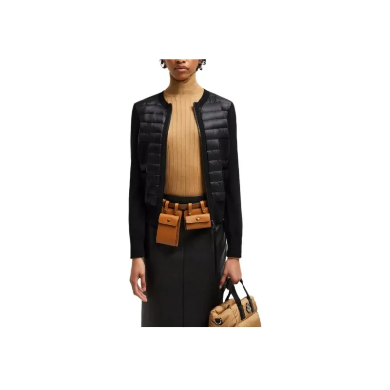 Moncler Cardigan Tricot Down Filled Jacket 'Black'-1