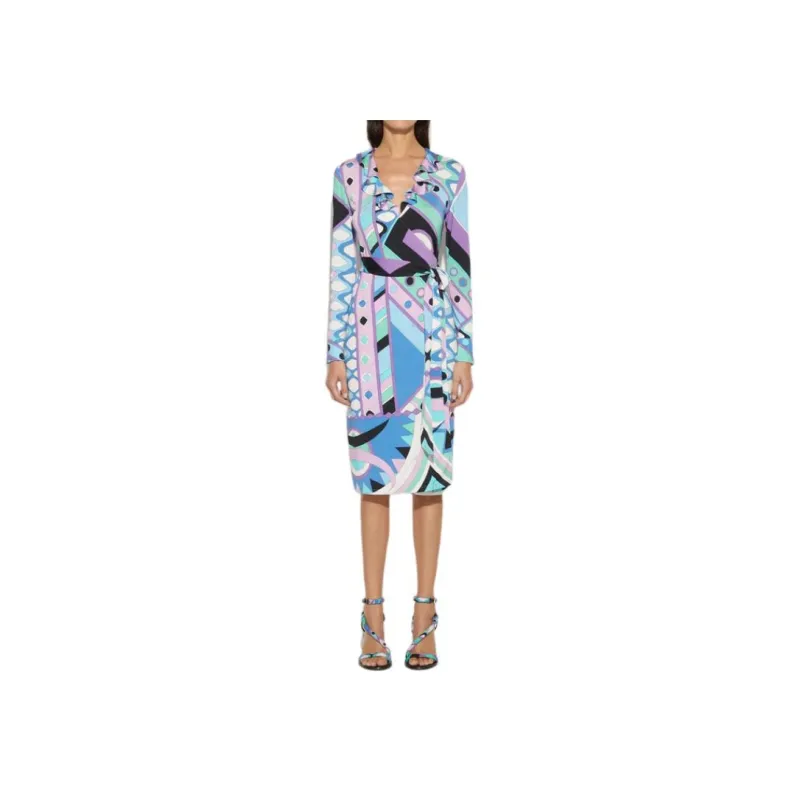 Pucci Geometric Wrap Midi Dress-1