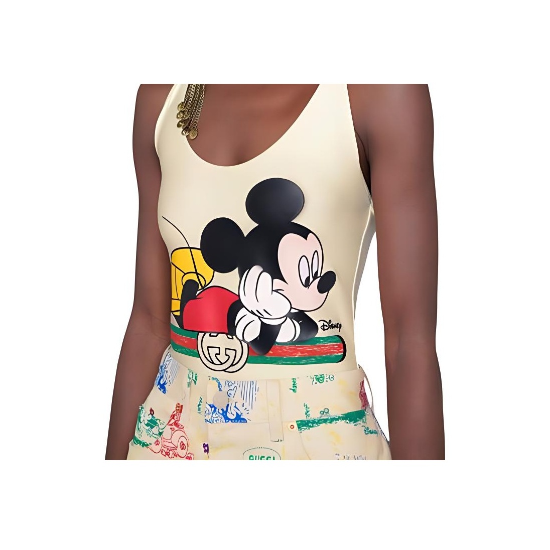 GUCCI X DISNEY Micky Mouse and Logo Printed Lycra Sparkling