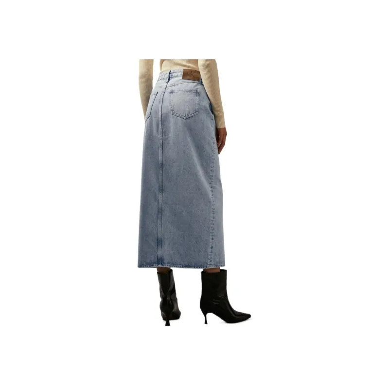 CALVIN KLEIN Denim Long Skirts Women's Denim Light Blue-3