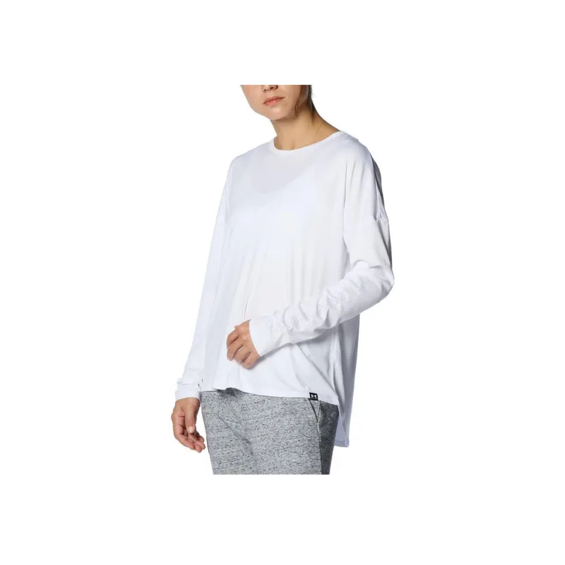 Under Armour Tech Drop Shoulder Sleeve T Shirt Women's White-0