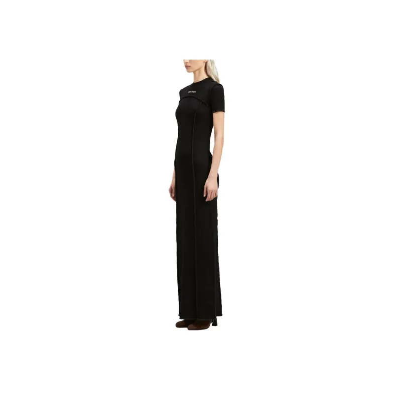 PALM ANGELS Logo embroidered Knitted Maxi Dress-5