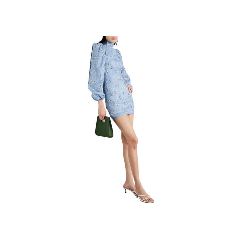 NILI LOTAN Long Sleeved Dresses Women's Blue-3