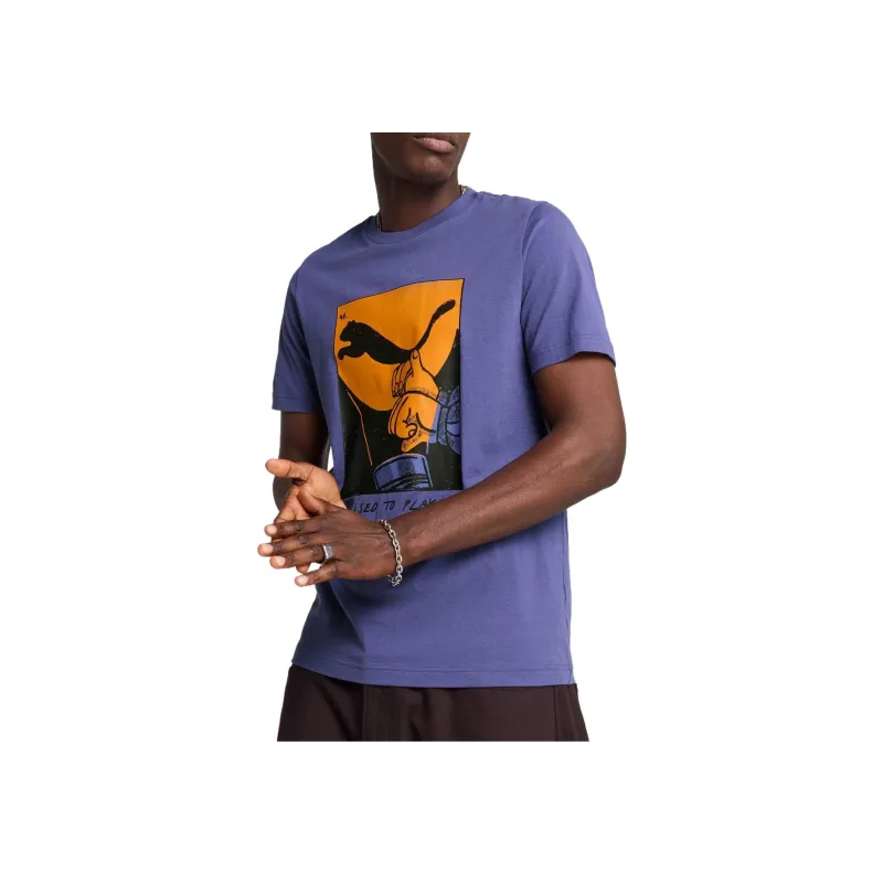 PUMA T Shirts Men Blue Purple-3