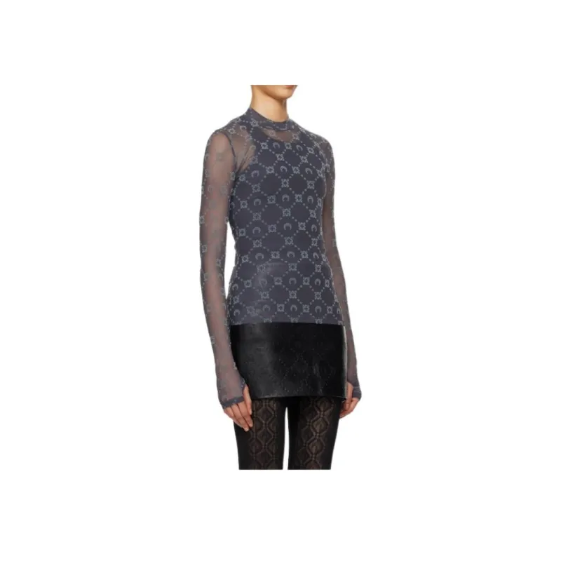Marine Serre Second Skin Semi Sheer Top-3