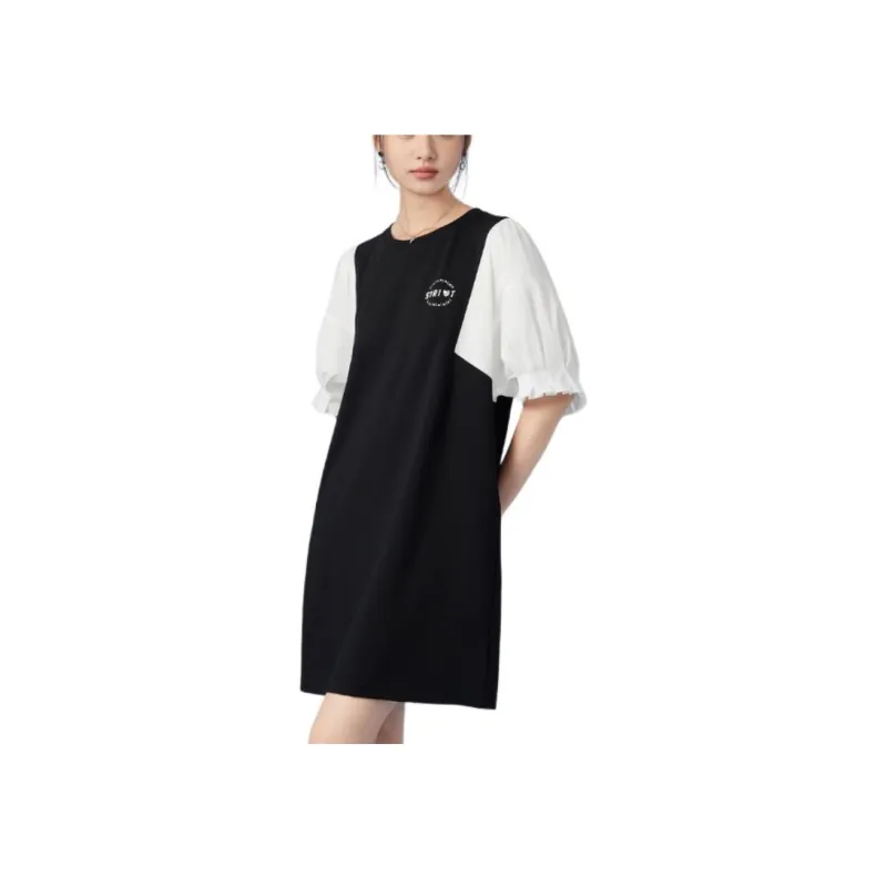 EICHITOO Short Sleeved Dresses Women's Black Trim-2