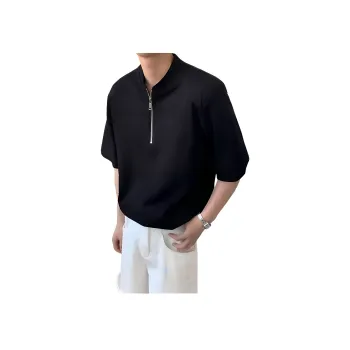 Wooden Rabbit Casual Versatile Fashion Deconstruction Design Premium Simple Trendy Print Elbow Length Sleeved Men's