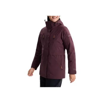 Columbia Waterproof And Windproof To Keep Warm Windbreaker Jacket Women's Dark Red