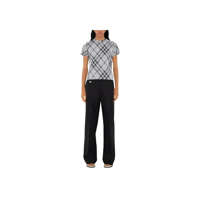 Burberry Check Stretch Cotton blend T shirt-2