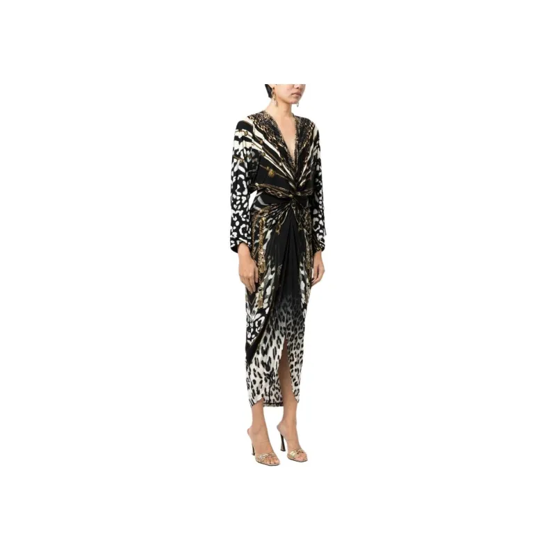 CAMILLA Long-Sleeved Dresses Women's Obsidian Black Color-3