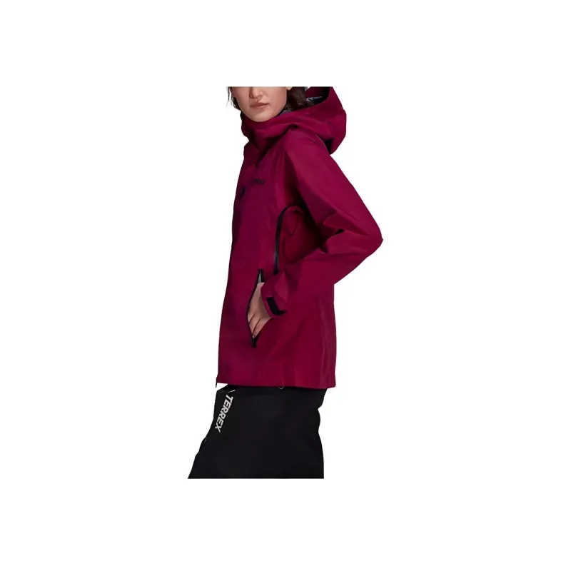 Adidas Waterproof, Windproof, And Breathable Windbreaker Jacket Women's Rose Red-2