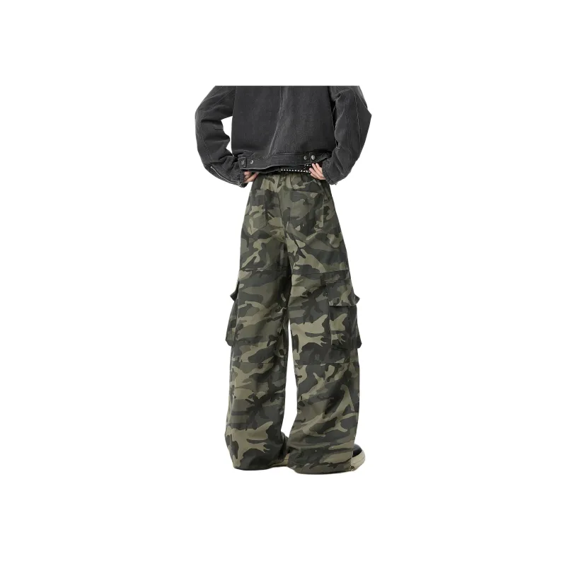 BEAR UNION Casual Pants Unisex Army Green-3
