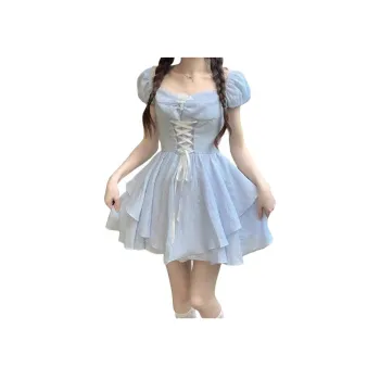 Flowers In Water Short Sleeved Dress Women's