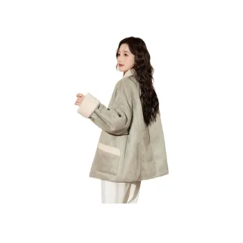 Tonlion Velvet feel Coat Women's Gray Green