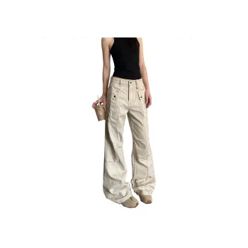 BENGEN Casual Pants Unisex Apricot