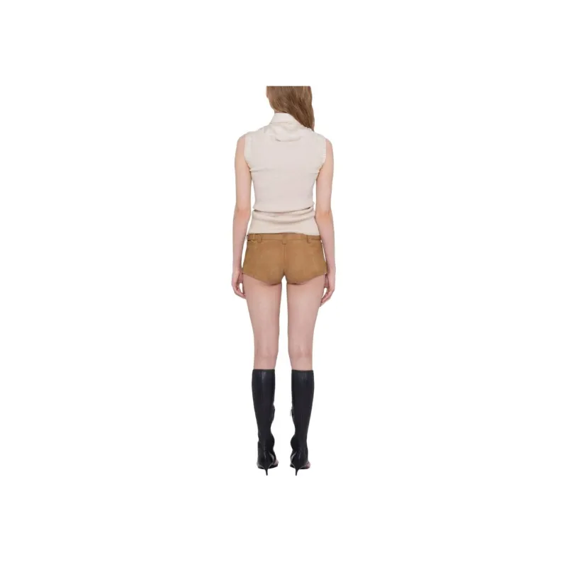 MIU MIU Tank Tops Women's Beige-1