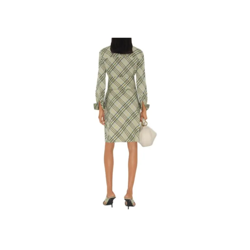 Burberry Checked Belted Waist Shirt Dress-2
