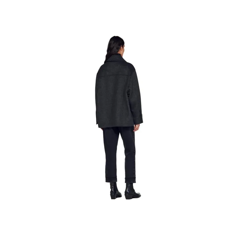 Sandro Eyelet-detail Wool-blend Coat-2