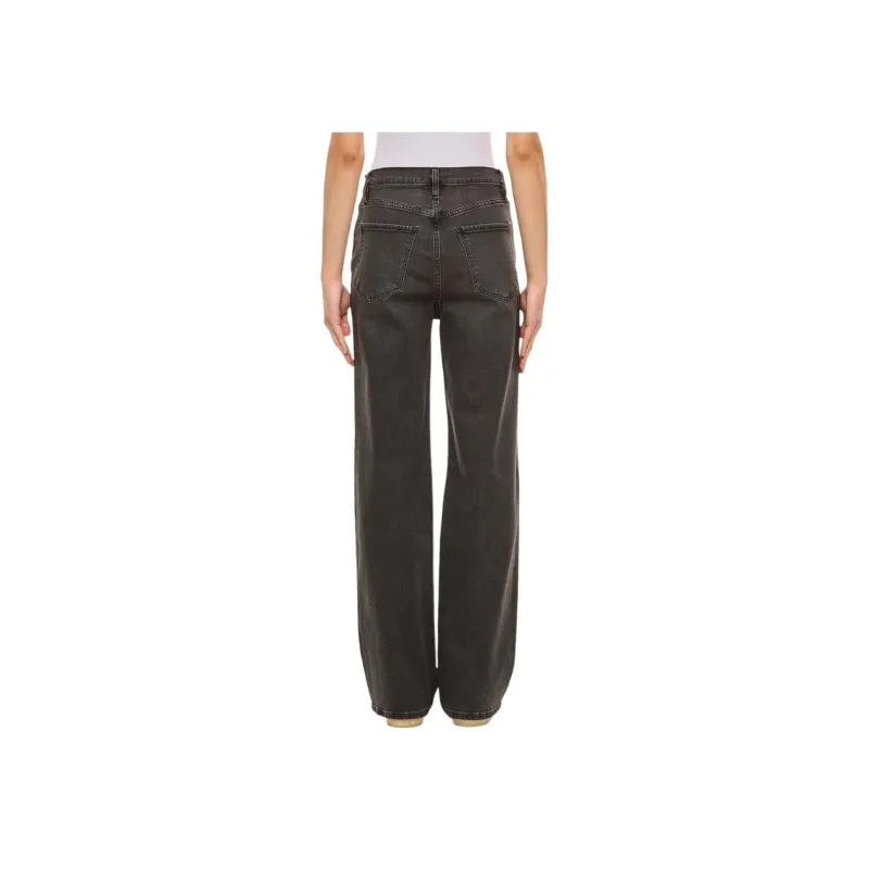 FRAME Logo Patch Wide Leg Jeans-3