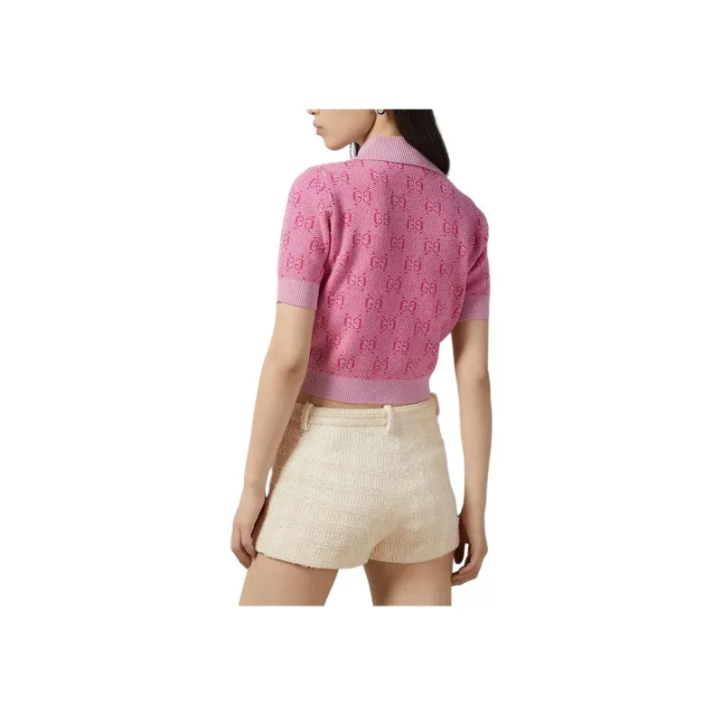 GUCCI Jacquard Polo 'Pink'-2