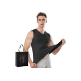 Shoulder Width V-Neck Tank Top (Black) Pure Cotton Skin-Friendly/Moisture-Wicking Breathable